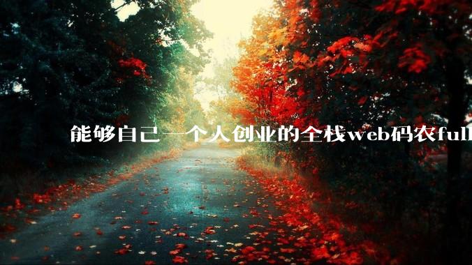 能够自己一个人创业的全栈web码农fullstack developer要会哪些技术？